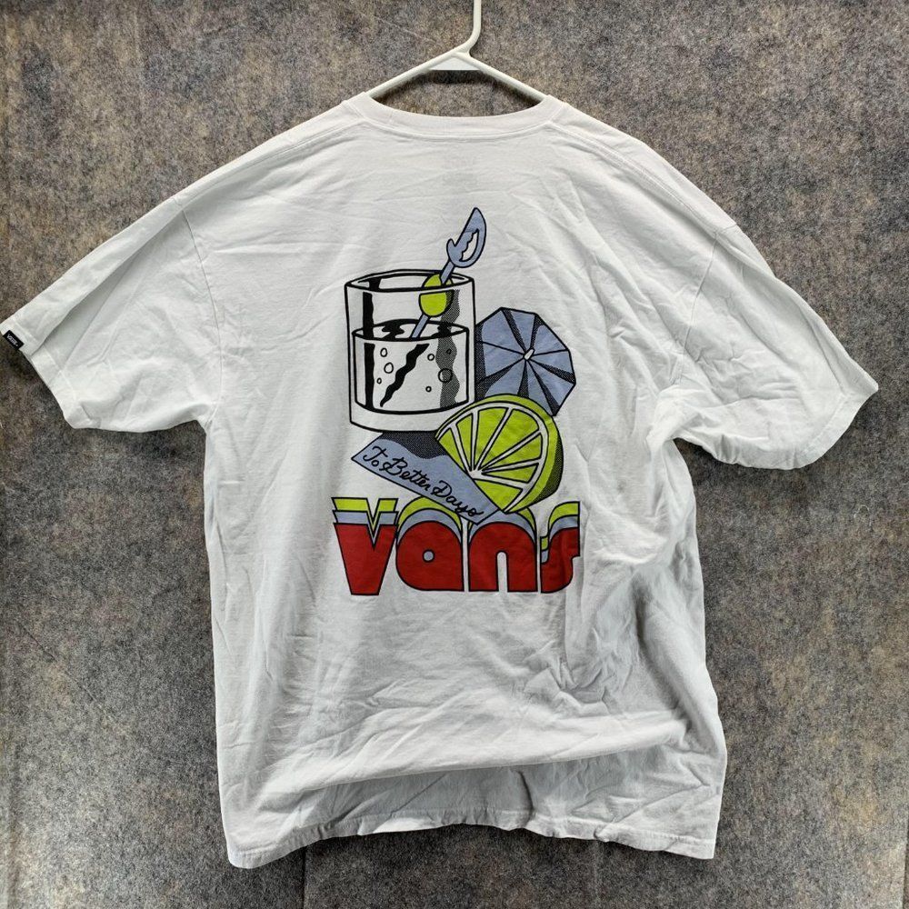Vans Shirt Men's XLarge Adult White Spell Out Skateboard Skater Tee Logo Outdoor - Picture 6 of 10